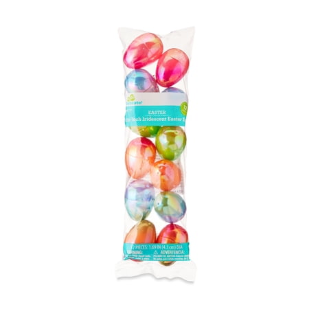 Easter Iridescent Plastic Fillable Eggs, 1.5 in, 12 Count, by Way To Celebrate