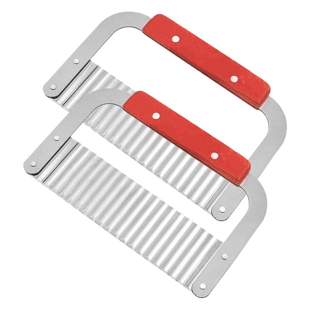 Máquina cortadora de arrugas, cortadora de patatas de acero inoxidable, máquina cortadora de arrugas onduladas de alta resistencia, 2 uds.