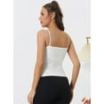 thumbnail image 2 of Unique Bargains Women's Bandeau Camisole Spaghetti Strap Padded Sleeveless Tank Top L White, 2 of 6