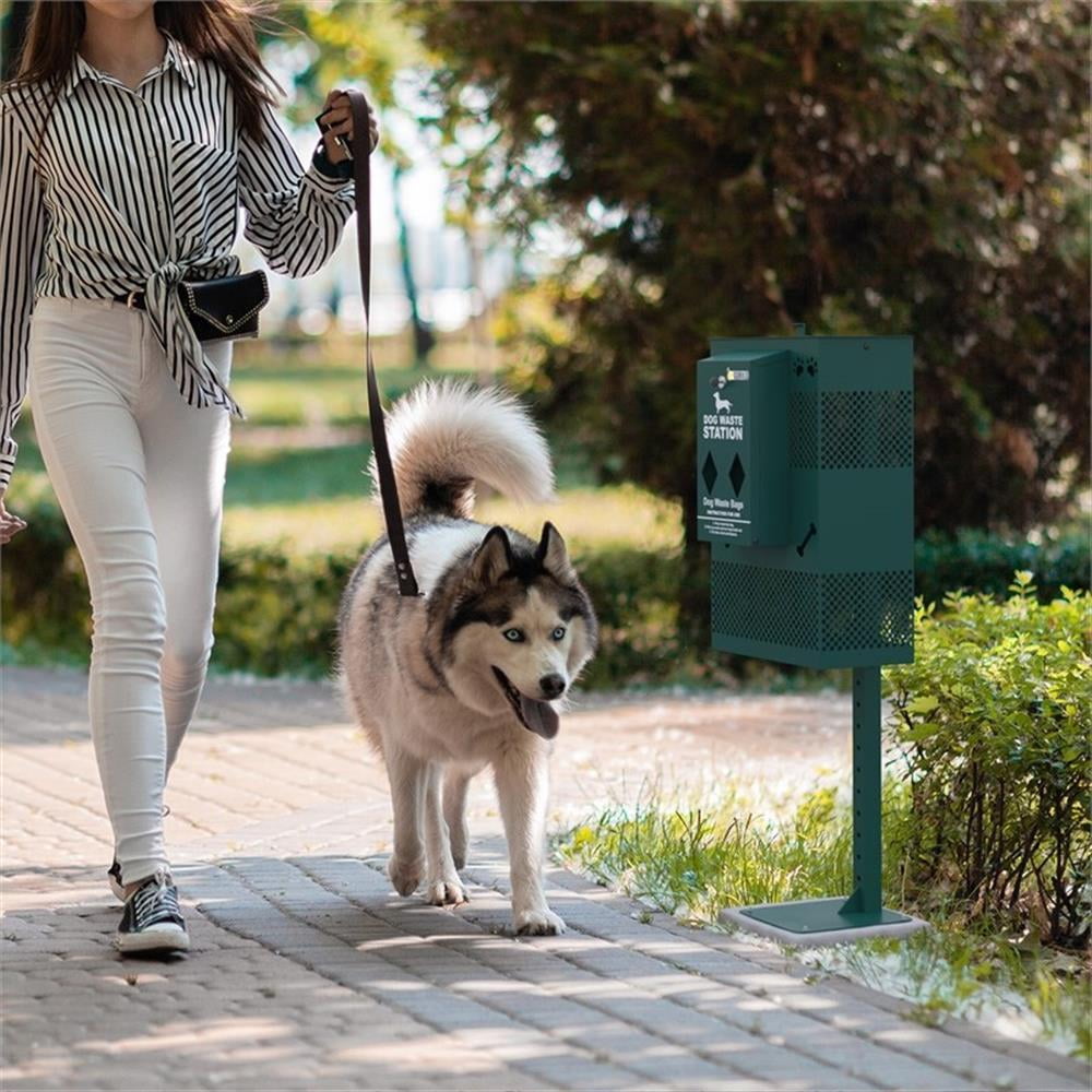 Pemberly Row Compact Pet Waste Station with Trash Can and Roll Bag Dispenser