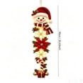 thumbnail image 3 of Ywbawe 35" Lighted Christmas Snowman Door Hanger Snowflake Poinsettia Ornament with Bells for Front Door Wall Decor, 1 Pack, 3 of 7