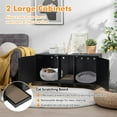 thumbnail image 6 of Demi Bonn 47" Litter Box Enclosure for 2 Litter Boxes, Hidden Cat Washroom with 2 Cabinet House, Scratching Board, Indoor Cat Litter Furniture, Black, 6 of 8