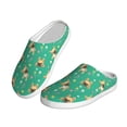 thumbnail image 2 of Lsque Bulldog Puppy Flower Pattern Womens Comfort Cotton on Scuff With Memory Foam and Anti-skid Sole Slipper-37/38, 2 of 7