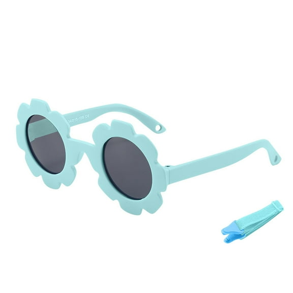 Quaouag Baby flower Sunglasses with Strap girls Flexible Bendable Polarized Sunglasses for Infant Boys Girls 0-24 Months