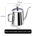 thumbnail image 3 of Stainless Steel Gooseneck Coffee Kettle, 350ml - Drip-Free Spout, Heat-Resistant Handle, Stovetop Safe for Home Kitchen, 3 of 10