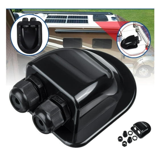 Double Wire Entry Gland Box Solar Panel Roof Wire Entry Gland Box Cable Motorhome White Double Hole RV Yacht Car Accessories ,Easy to Use