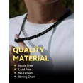 thumbnail image 3 of ChainsHouse 9mm Black Cuban Link Chain Necklace for Men Stainless Steel Chunky Chains Hiphop Choker Necklaces Mens Jewelry Gift, 20 Inches, 3 of 8