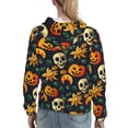 thumbnail image 2 of Hoodies for Women - Halloween Skull Comfrt Colour Drawstring Women'S Fashion Hoodies & Sweatshirts, Fall Outfits Clothes for Women 2024 Pullover with Kangaroo Pocket, 2 of 7