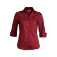thumbnail image 3 of Edwards Ladies' Tailored V-Neck Stretch Blouse-3/4 Sleeve, 3 of 3