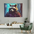 thumbnail image 2 of GOSMITH  Raccoon Tapestry, Cute Animal Tapestry Wall Hanging, Fluffy Raccoon Aesthetic Tapestries Wall Art Home Decor for Bedroom Living Room 40x30 Inch, 2 of 7