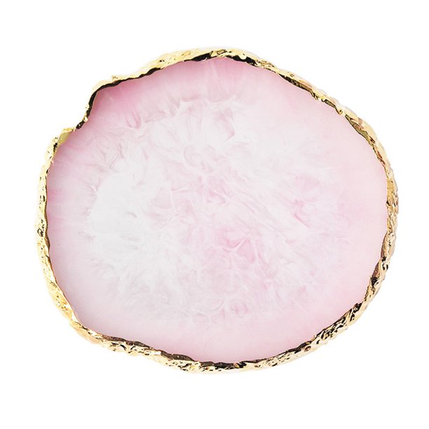 Organizador Paleta de almacenamiento de resina, anillo de joyería, bandeja decorativa, placas de exhibición (rosa) Ehuebsd Libre de BPA