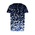 thumbnail image 4 of Hvyesh Summer Tops for Women 2025 Cute Floral Graphic Tee Shirt Dressy Round Neck Short Sleeve Tunic Pullover Petite Ladies Blouses, 4 of 6
