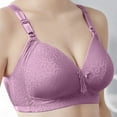 thumbnail image 2 of Bigersell Wireless Full-Coverage Bras for Women Embellished Lace V-Neck Push up Bra No Underwire Female Comfortable Soft Bralette Padded Sports Bras Style-D28, S-8-Purple 40B, 2 of 5