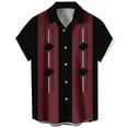 thumbnail image 2 of LRGSHF Men's Button Down Short Sleeve Shirts Retro Bowling Shirt Summer Casual Camp Collar 1950s Vintage Blouse Breathable Vacation Tops with Pocket, 2 of 4