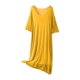 thumbnail image 5 of Sakmal Cotton Moo Moos for Women Plus Size Short Sleeve Pajama Dress Solid Crew Neck Comfy Nightgown for Women 2XL, 5 of 5
