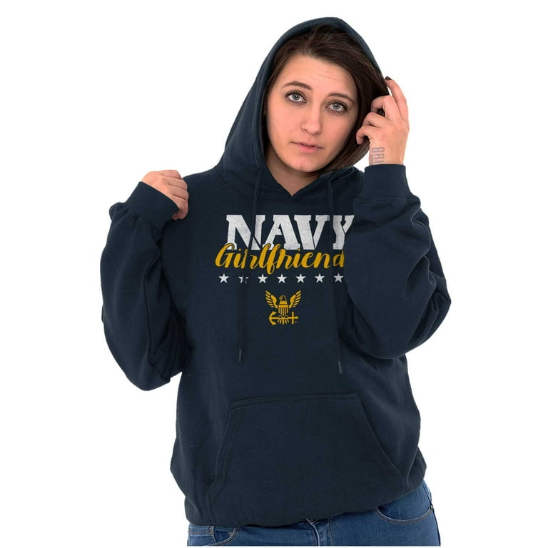 US Navy Girlfriend Anchor Logo Hoodie Sweatshirt Women Brisco