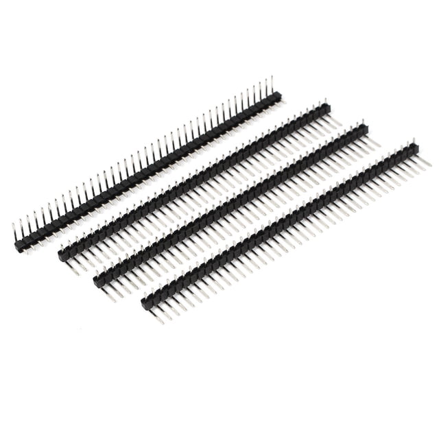 Ángulo derecho 40 Pines 2,54mm Individual Fila Macho Clavijas Cabezales Tira 4uds