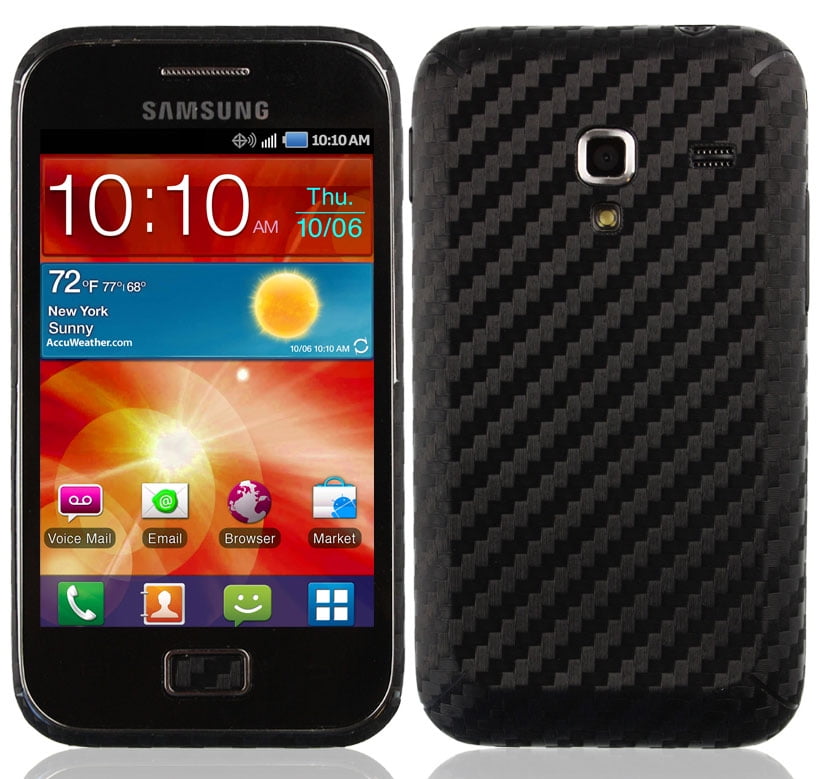 Skinomi Carbon Fiber Black Skin Screen Protector For Samsung Galaxy Ace Plus Walmart Com Walmart Com