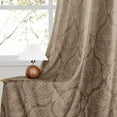 thumbnail image 4 of Hiasan Damask Patterned Curtains 63 inches Length - Back Tab/Rod Pocket Room Darkening Window Drapes with Tiebacks Thermal Insulted Ombre Blackout Curtains for Bedroom, 2 Panels, W52 x L 63, Taupe, 4 of 7