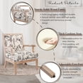 thumbnail image 4 of Dayalane Farmhouse Floral Accent Chair, Linen Upholstered Reading Chair with Removable Cushion for Bedroom, Solid Wood Frame Lounge Armchair for Living Room Reception Room, Floral Pattern, 4 of 11