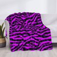 thumbnail image 4 of Throw Blanket for Couch, Black purple zebra print Super Soft Fuzzy Comfy Warm Throw Blanket, Cuteness Lightweight Cozy Plush Flannel Blanket & Throws for Sofa and Bed All Season, 4 of 5