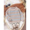 thumbnail image 7 of Suealasg Baby Girl Boy Sweater Long Sleeve Stripe Print Knit Pullover 6M 1T 2T 3T Toddler Girl Boy Fall Warm Loose Knitwear, 7 of 7