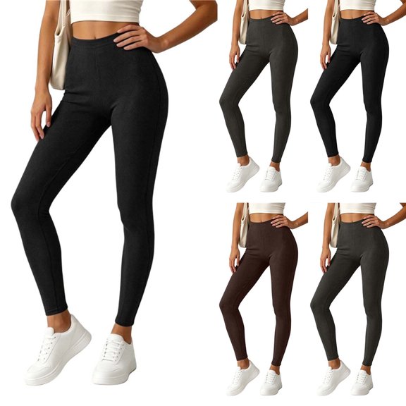 Noric Women's High Waist Solid Yoga Leggings Stretch Skinny Fitted Workout Pants