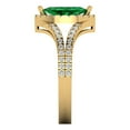 thumbnail image 3 of Halo Engagement Ring for Women - 1.2ct Simulated Emerald in 14K Yellow Gold Promise Ring, 3 of 6