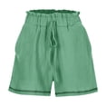thumbnail image 5 of Workout Shorts Women Fashion Spring Summer Solid Color High Waist Pocket Loose Fit Wide Leg Bermuda Cargo Board Gym Mint Green Bottoms Sizes L, 5 of 7