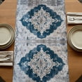 thumbnail image 5 of Blue Grey Boho Floral 72 Inch Table Runner, Vintage National Flower Farmhouse Dresser Scarf Cotton & Linen Tablerunner for Dining/Kitchen Island/Holiday Party Décor 13" x 72", 5 of 9