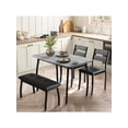 thumbnail image 1 of Home dining mesa set para 4-de madera kitchen mesa con forrado bench y 2 cushion sillas space-saving dinette set para studio kitchen dining room apartment (43x28x30inch), 1 of 8