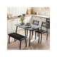 thumbnail image 1 of Home dining mesa set para 4-de madera kitchen mesa con forrado bench y 2 cushion sillas space-saving dinette set para studio kitchen dining room apartment (43x28x30inch), 1 of 8