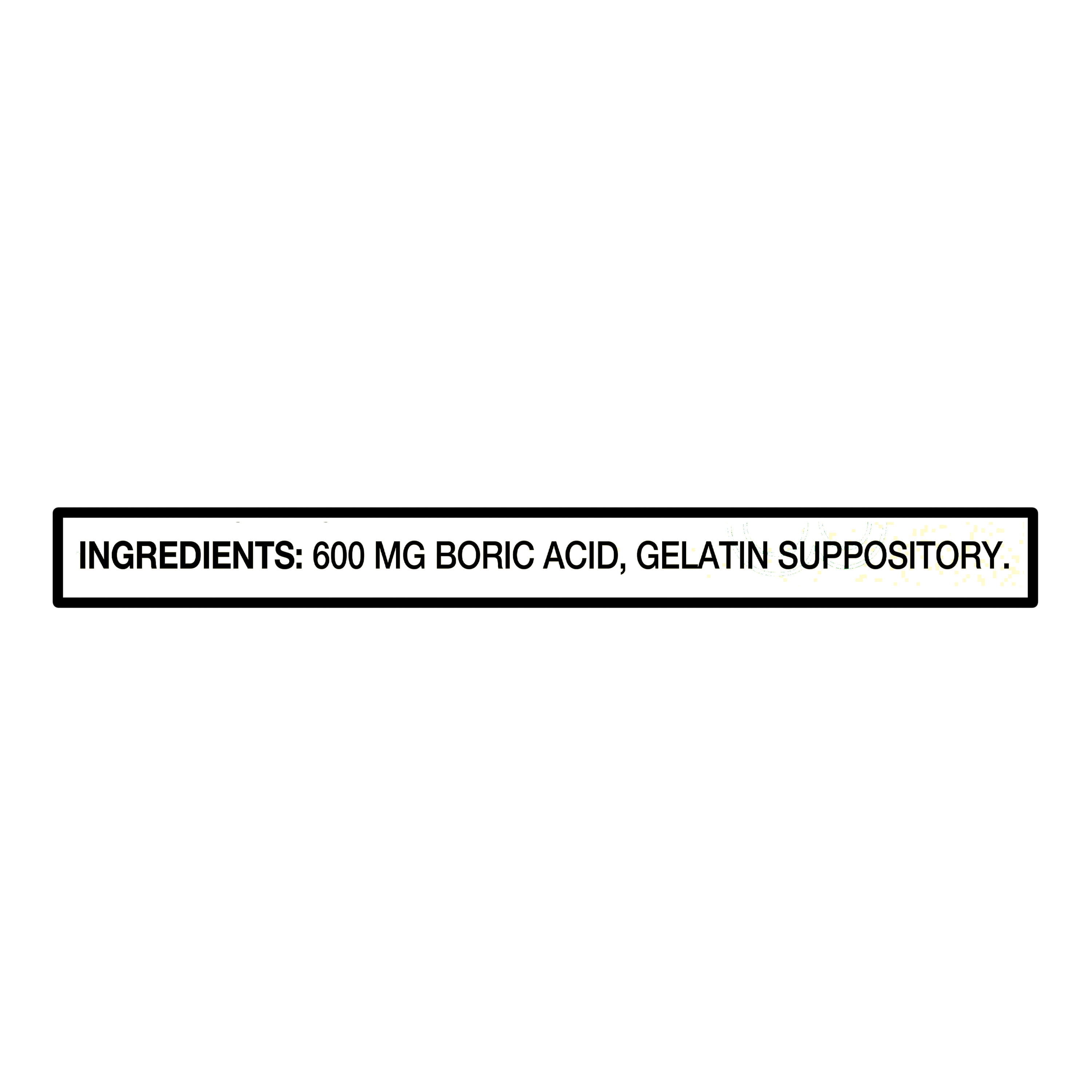 Equate Boric Acid Vaginal Suppositories, Vaginal Odor Relief, 30 Count