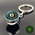 thumbnail image 2 of 12 Zodiac Signs Keychain Bag Charm Time Gem Double-Sided Glass Ball Keychain Surrounding the Zodiac, 2 of 4