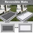 thumbnail image 5 of Kzaei Waterproof Outdoor Rug, 9'x18' Reversible Plastic Camping Area Rugs, Gray & White, 5 of 6