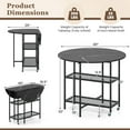 thumbnail image 3 of GOFLAME Folding Dining Table, Mobile Round Extendable Kitchen Table with 2-Tier Storage Shelves, 2 Lockable Wheels, Space Saving Collapsible Drop Leaf Dinner Table for Dining Room, Small Space, Black, 3 of 18