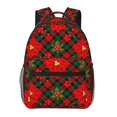 thumbnail image 1 of Disketp Christmas Plaid Flower Mochila Estampada para Hombre y Mujer – Mochila Ligera Clásica con Múltiples Bolsillos para Universidad, Trabajo y Viajes-One Size, 1 of 5