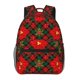 thumbnail image 1 of Easygdp Christmas Plaid Flower Mochila Ergonómica Versátil para Laptop - Múltiples Bolsillos, Correas Ajustables, Unisex para Escuela, Viajes y Actividades al Aire Libre-One Size, 1 of 5