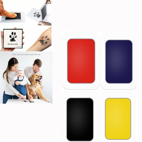Paw Print Kit for Dogs Inkless Hand and Footprint Kit Set of 4 Dog Nose Print Kit Clean Ink Pads and Imprint Cards for Pet Paw Print Impression Kit Keepsake Dog Mom Gift