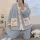 thumbnail image 3 of Pijama de lana de Coral Sanrio Kuromi Cinnamoroll Pachacco para mujer, ropa de casa de franela gruesa de manga larga, traje cálido de invierno, nuevo, 3 of 4