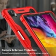 thumbnail image 5 of Dteck Case for Apple iPad Air 4th Generation 10.9-inch,iPad Pro 11" 2nd Gen 2020 Released,Shockproof Rubber Case Hybrid Hard Kickstand Protective Cover without Screen Film,Red, 5 of 6