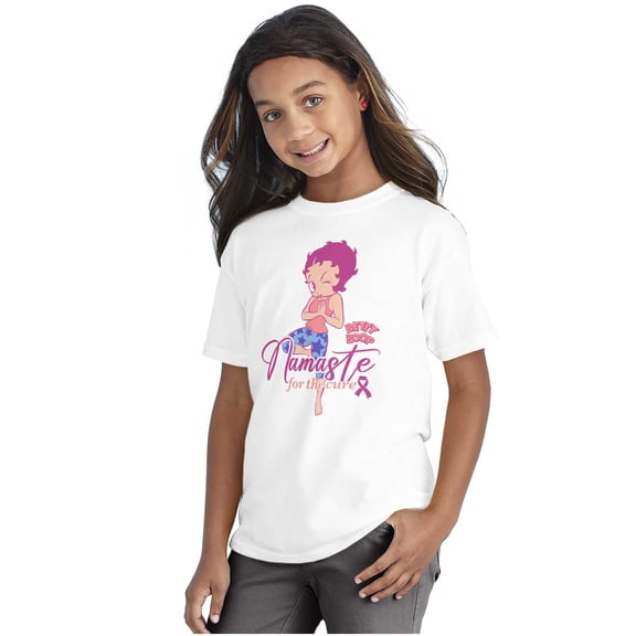 Betty Boop Namaste For The Cure Girls Kids T Shirt Tees Teen Brisco Brands L