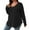 Black, variant on Lovskoo 2024 Sweaters for Women Winter Trendy Long Sleeve Solid Color V-Neck Sweater Pullover Tops Black