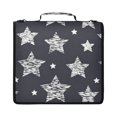 thumbnail image 2 of Black White Stars Printed Zipper Binder with Handle&Shoulder Strap 2 inch 3 Ring 500+300 Sheet Capacity File Folder Organizer, 2 of 8