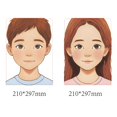 thumbnail image 1 of Plastic Makeup Painting Practice Board Reusable Face Painting Exercise Template Rectangle with Boy & Girls Pattern Mixed Color 29.7x21cm 2pcs/set for DIY, 1 of 8