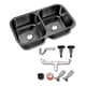 thumbnail image 1 of Fregadero Tarja Submontar Doble Tina Acero Inox Negra C/kit, 1 of 5