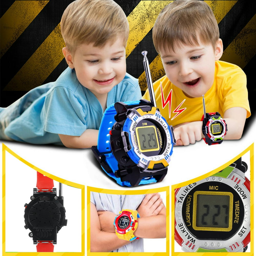 2Pcs Wireless Walkietalkie Yellow Radio for Child Walkie Talkie,Children's mini Smart watch