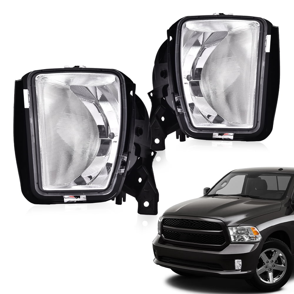 PIT66 Fog Light Fit for 13-18 Dodge Ram 1500 Pickup/2019 Dodge Ram 1500 Classic Fog Lamp Assembly Driver & Passenger Side Left/Right