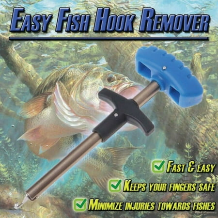 Fishing Hook Fish Hook (Fysho Fishing Hook Remover Stainless Steel T Shaped Squeeze-Out Fish Hook Extractor Tools Fast Decoupling Minimizing)