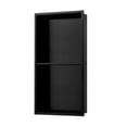 thumbnail image 2 of Voltaire 12" x 24" Stainless Steel Double Shelf Wall Niche in Matte Black, 2 of 5